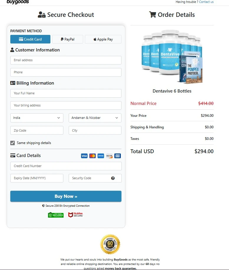 Secure Checkout Form
